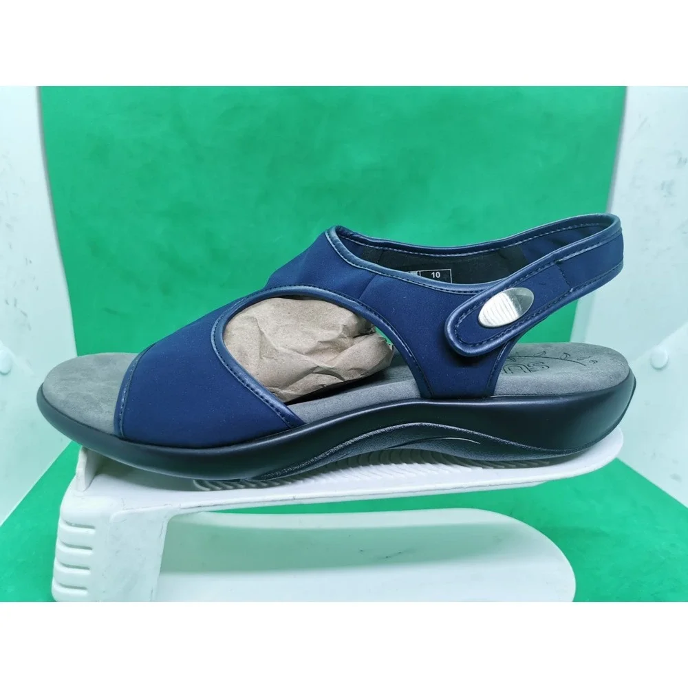 SAS Harmony Heel Strap Sandals Women's Size 10 M Navy Comfort Support Adjustable